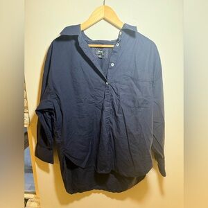 Anthropologie Deep Blue Shirt Jacket